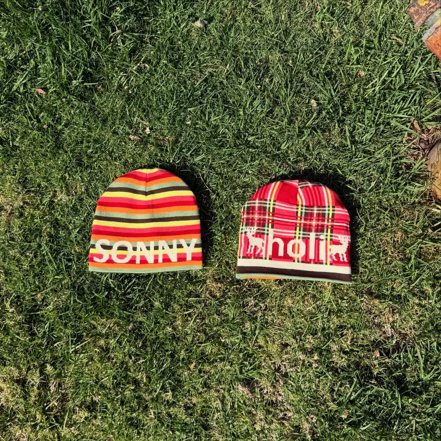 holiday x sonny boy, reversible beanie (stripe + plaid)
