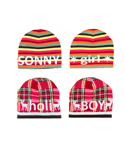 holiday x sonny boy, reversible beanie (stripe + plaid)